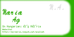 maria ag business card